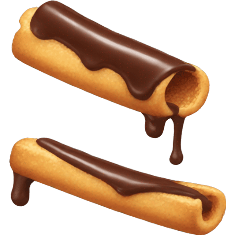 Dipped chocolate churro tip emoji