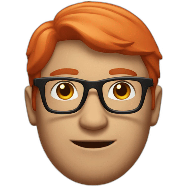 A red haierd man with glasses and an american hwt emoji