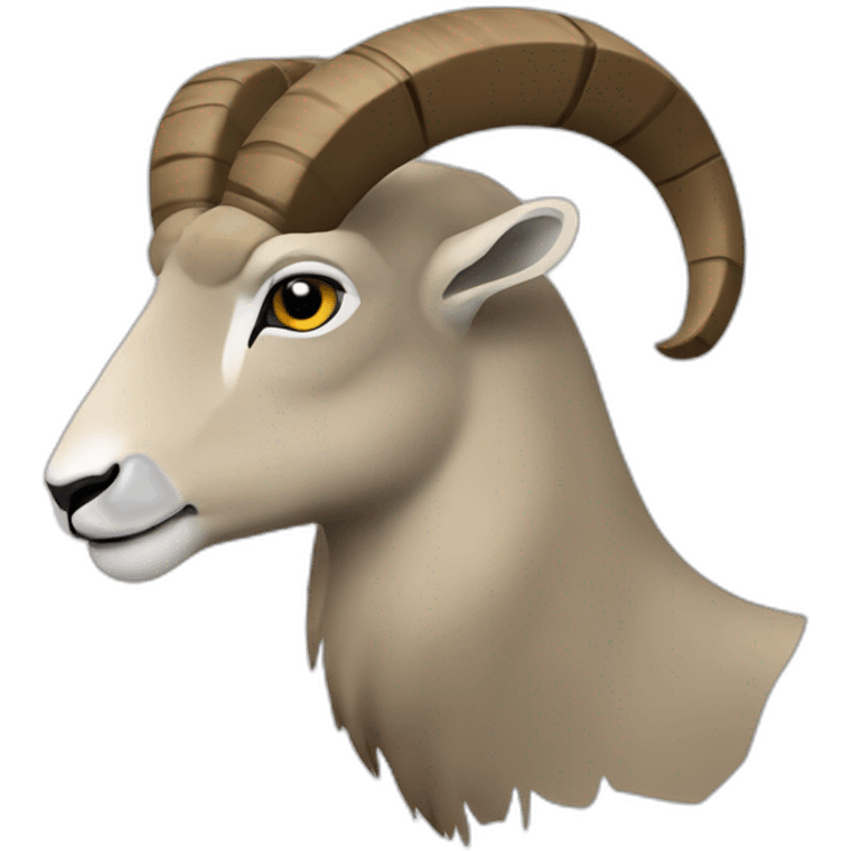 mountain argali black color in profile side just head emoji