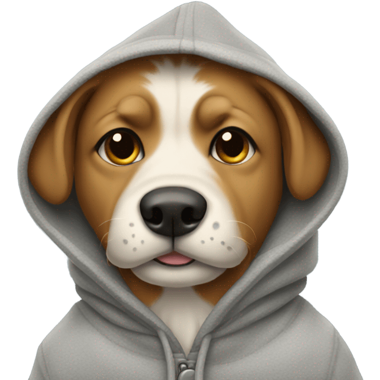 Dog wearing a hoodie emoji