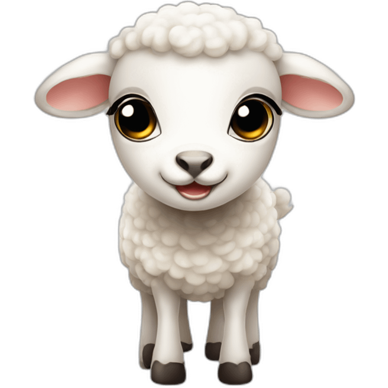 Cute little lamb with big eyes emoji