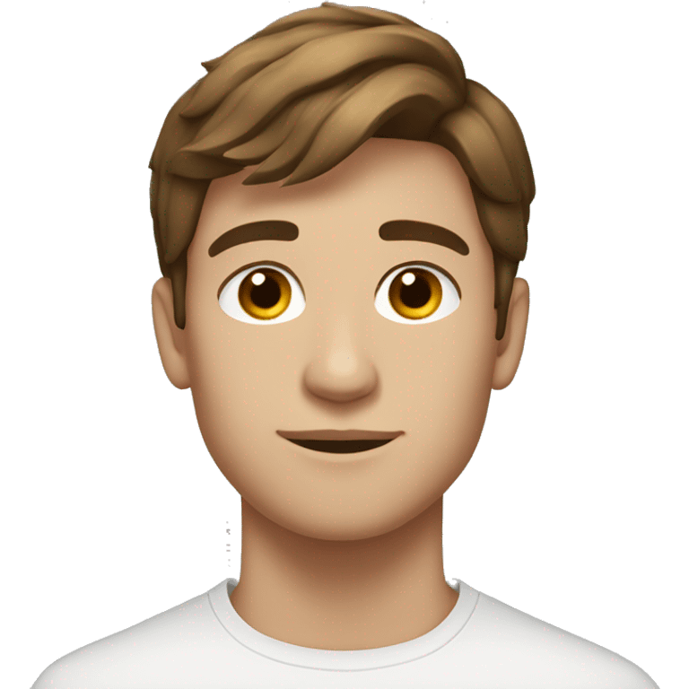 A 20 year old with brown hair and he is white and serbian emoji