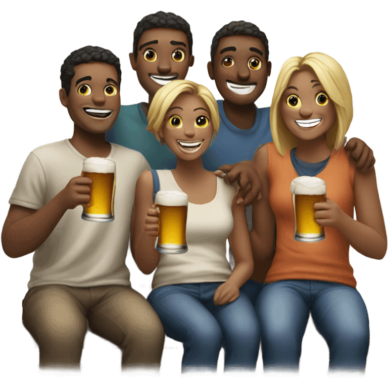 drinking a beer with friends emoji