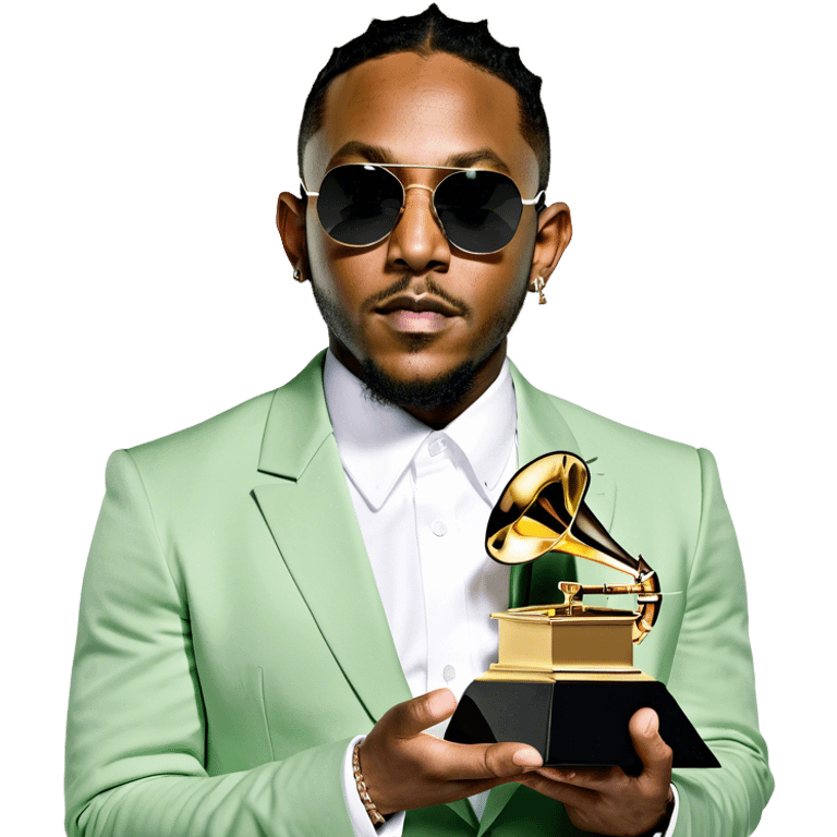 kendrick lamar holding grammy emoji