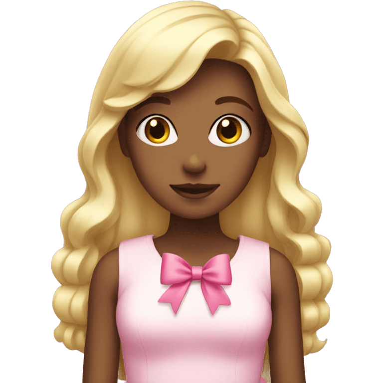 blonde girl with pink bows emoji