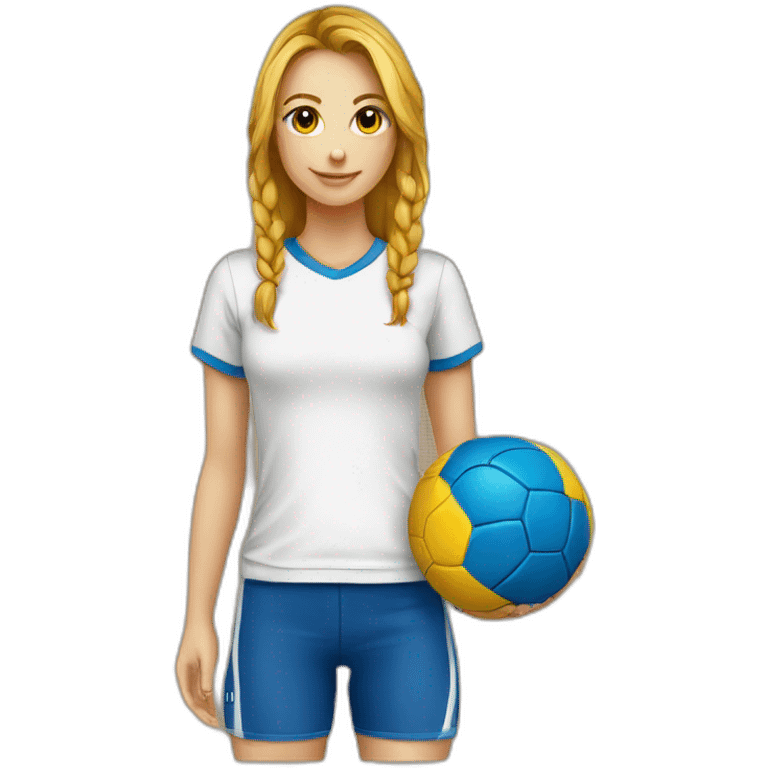 Handball player female T-shirt with eph emoji