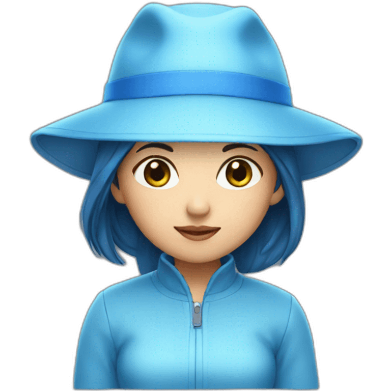 Asian girl in blue hat emoji