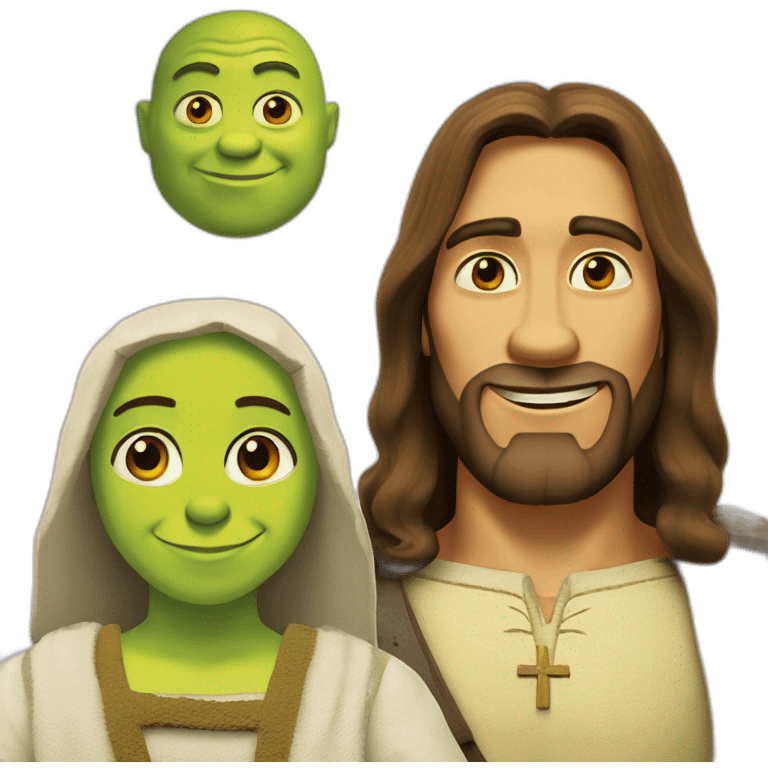 jesus and shrek emoji