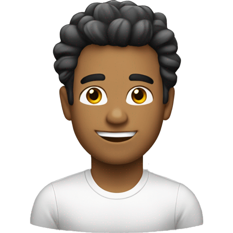 Chico blanco con cabello negro  emoji