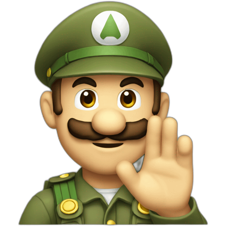 super mario doing a military salute emoji