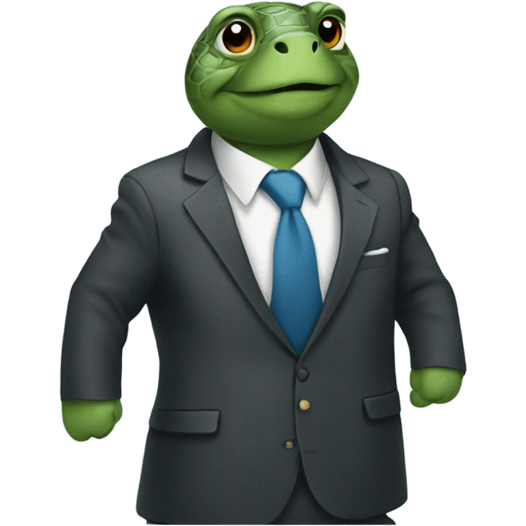 Turtle wearing suit  emoji