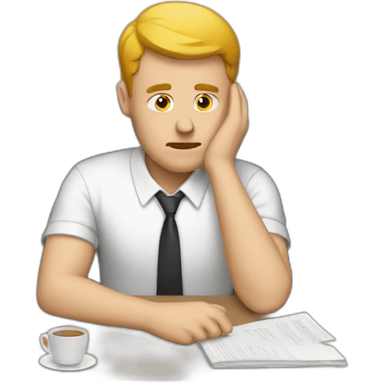 sad white man working at laptop emoji