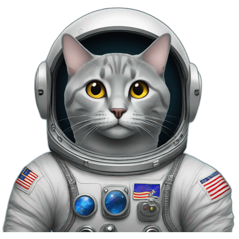 Astronaut grey cat emoji