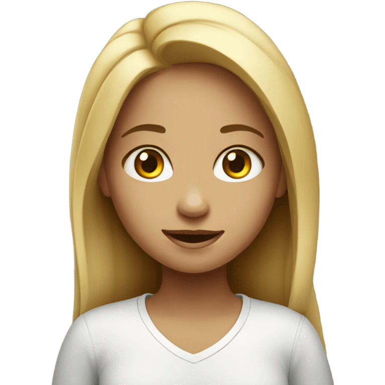 Girl playing iPad emoji