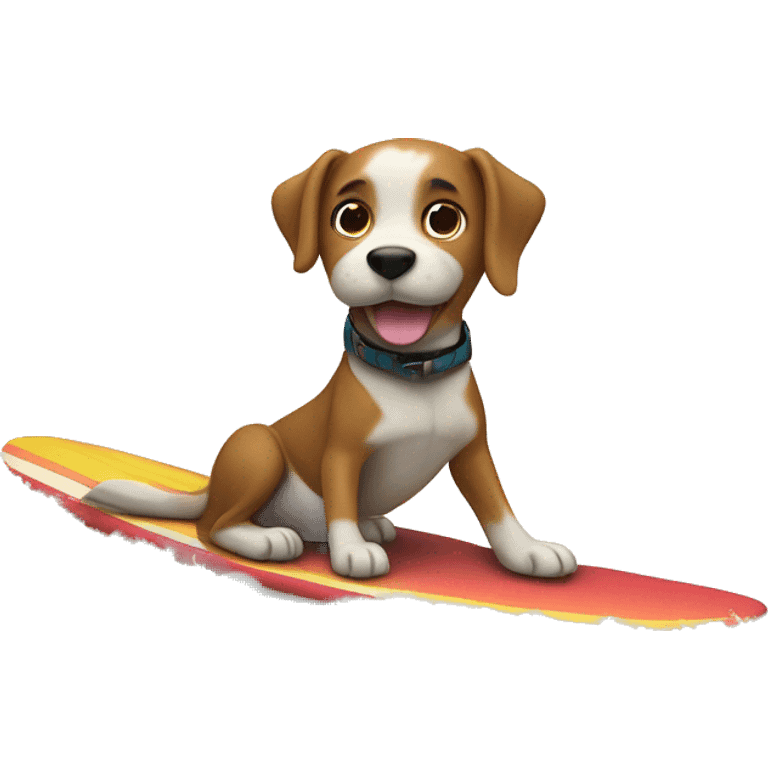 Dog riding a surfboard ￼ emoji