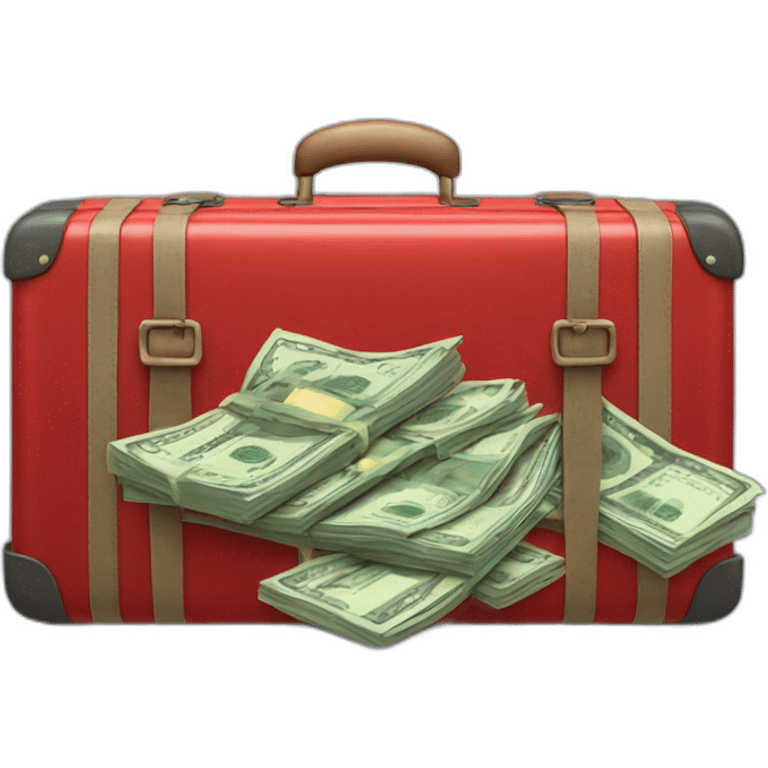 Red suitcase full of money  emoji