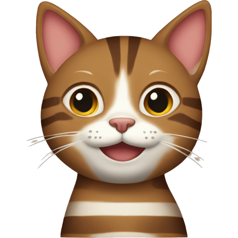 The brown striped cat winks emoji