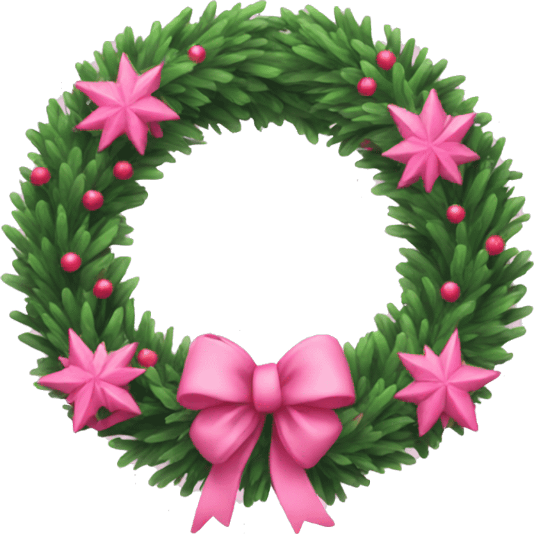 Pink Christmas wreath  emoji