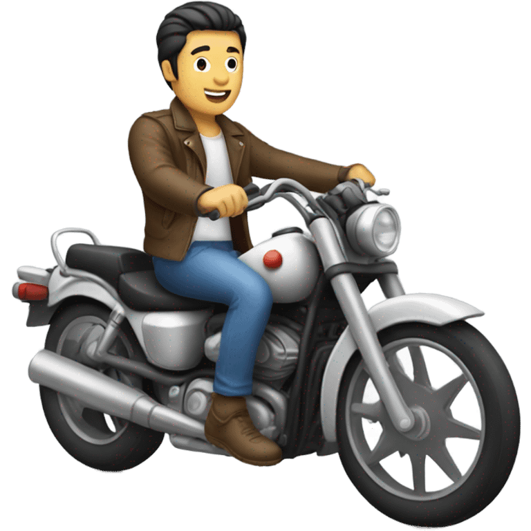 Asian man riding a motorcycle  emoji