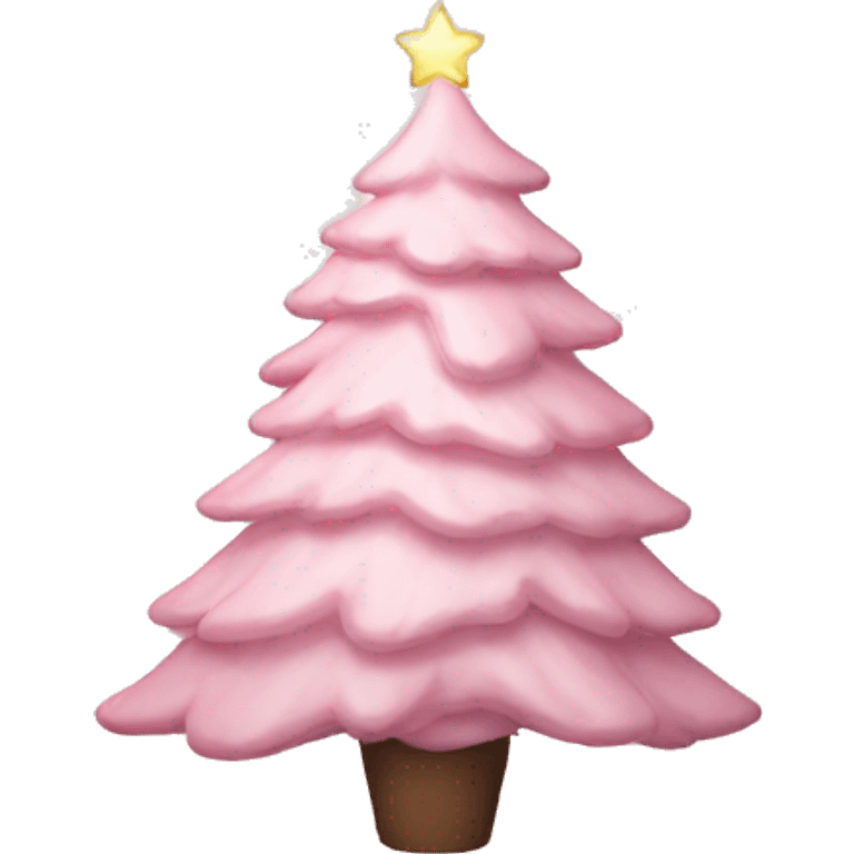 Aesthetic light pink Christmas tree emoji