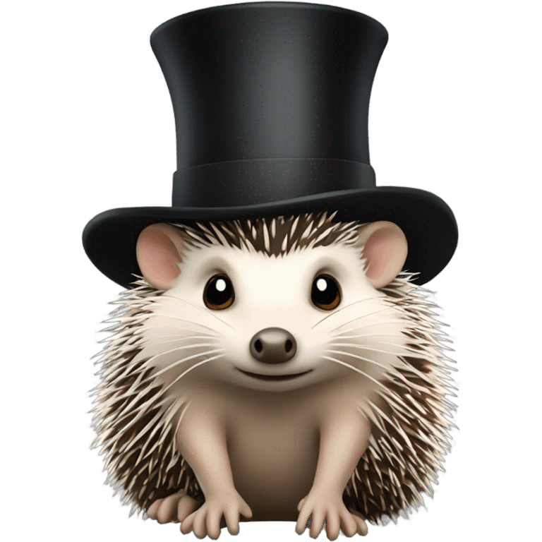 Hedgehog with a top hat emoji