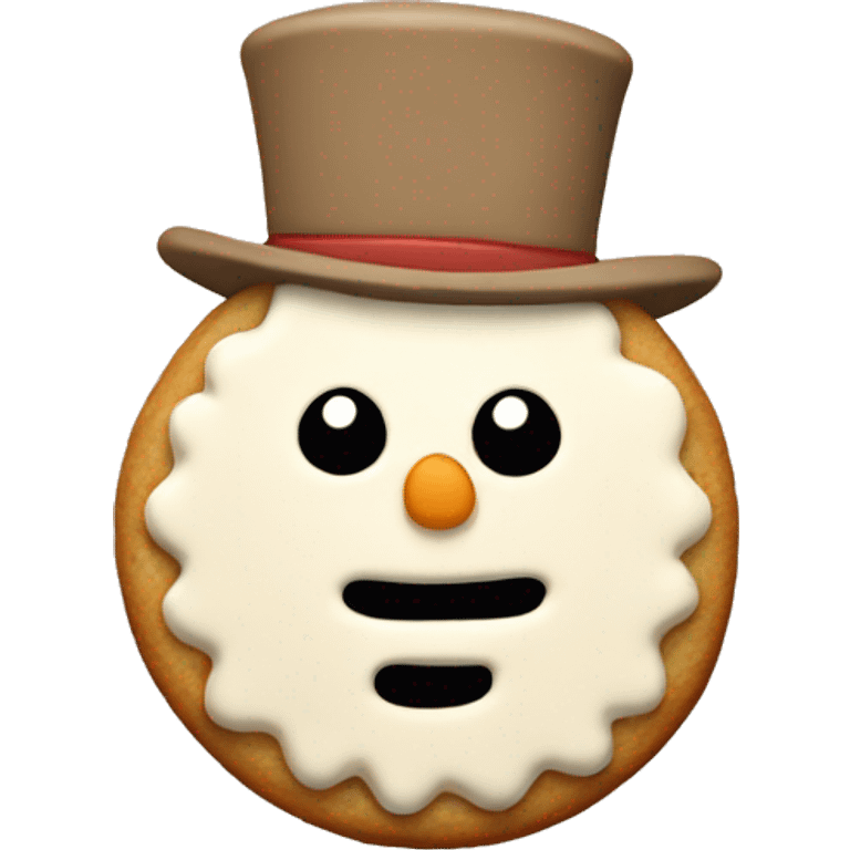 beige neutral snowman cookie emoji