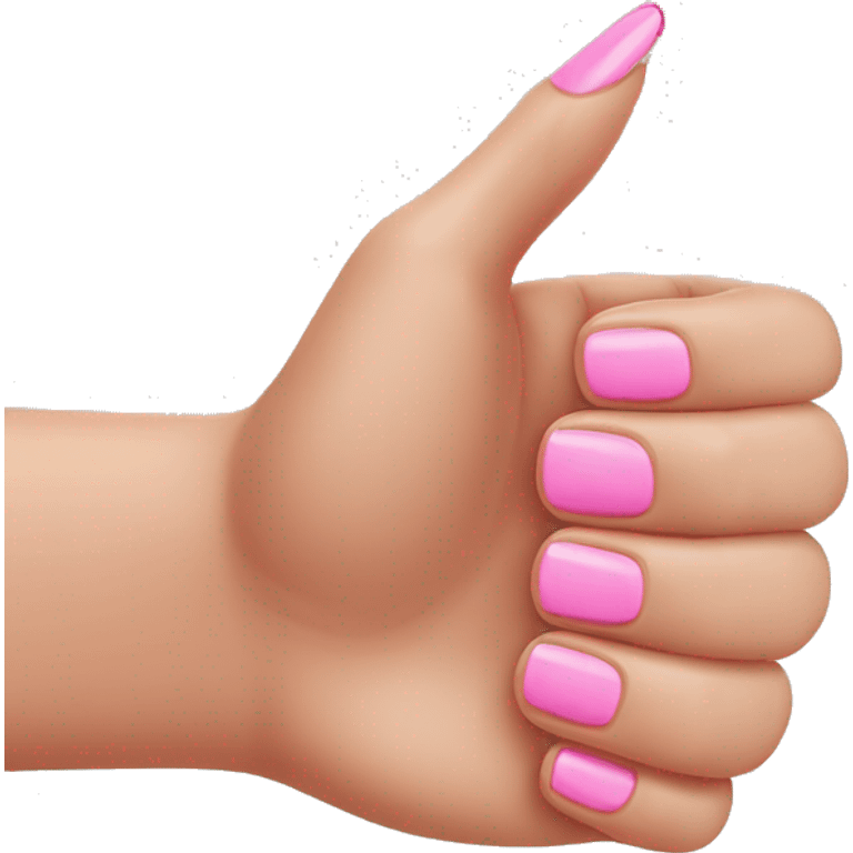 Thumbs up with pink nails  emoji