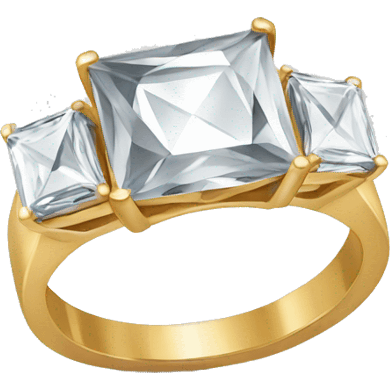 Square Diamond ring  emoji