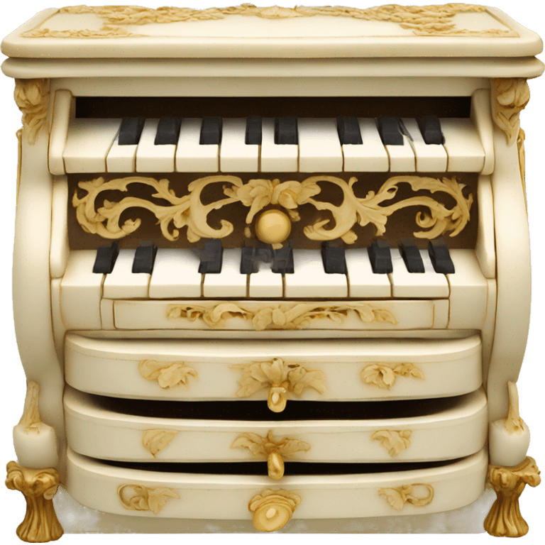 Vintage rococo ivory music box emoji