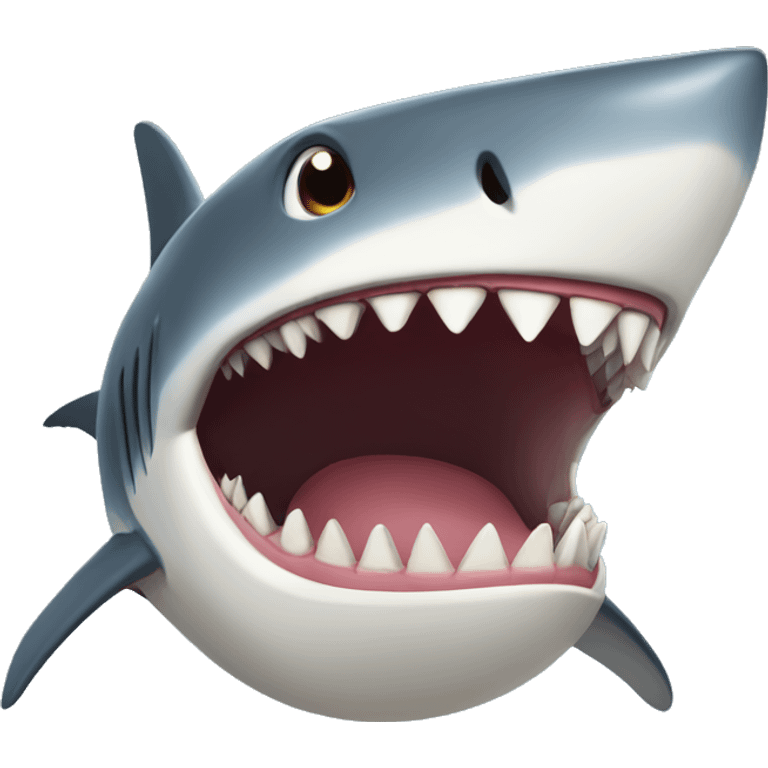 Shark with human teeth emoji