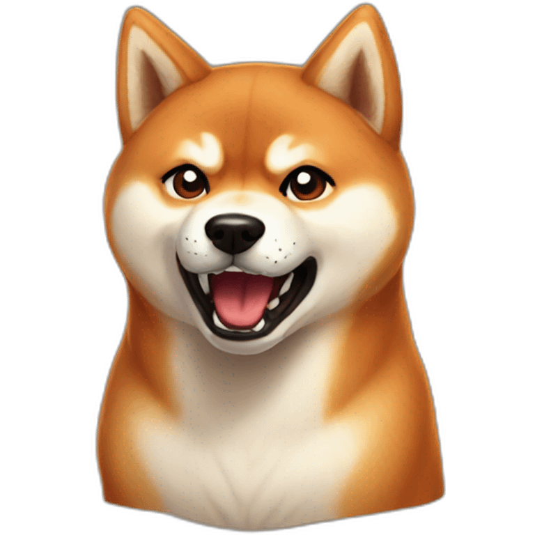 angry shouting meme red shiba realistic emoji