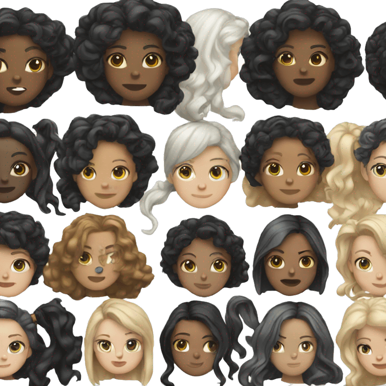 white woman black hair witch emoji