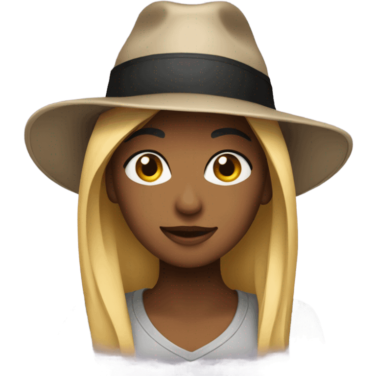 Alysha wearing hat emoji