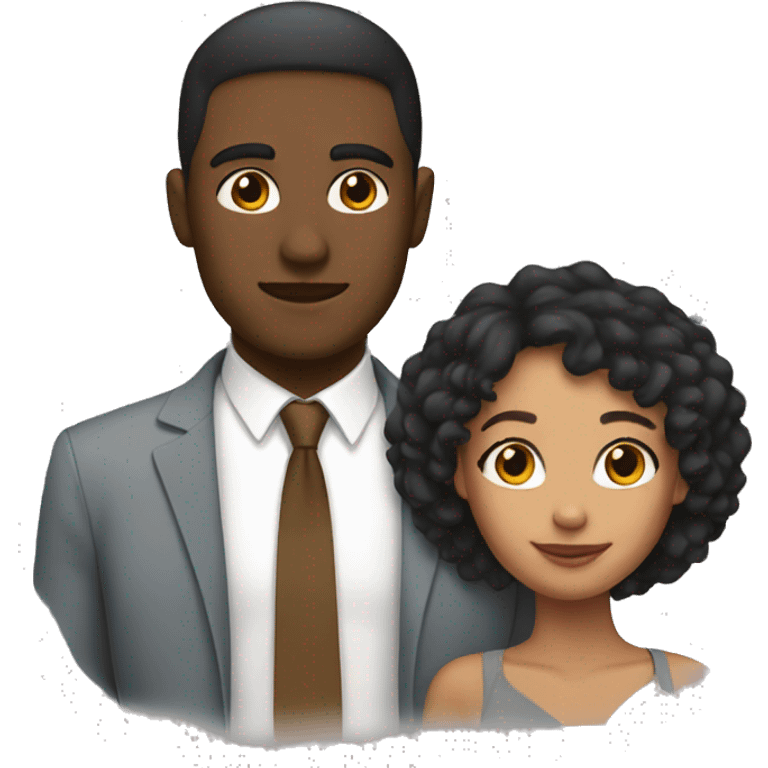 mixed girl and guy in love emoji