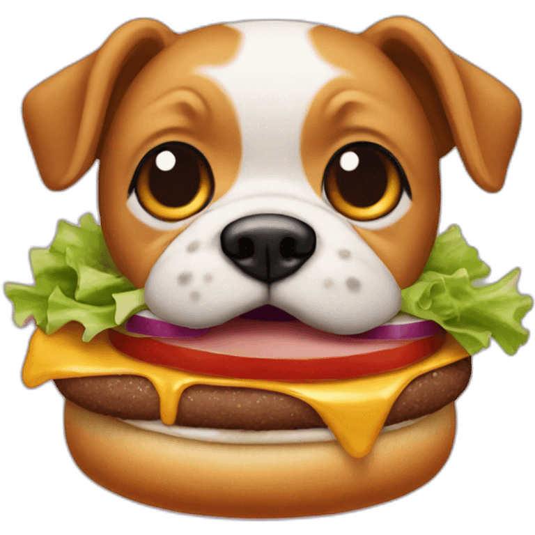 dog face burger emoji