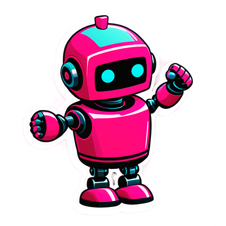 Pink robot punching something  emoji