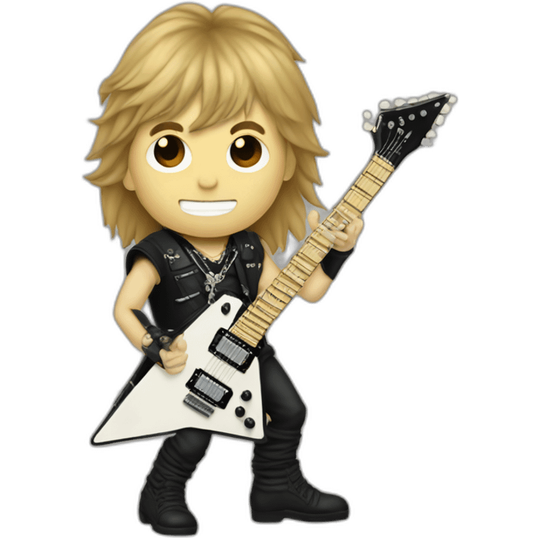 Randy Rhoades with his flying V guitae emoji