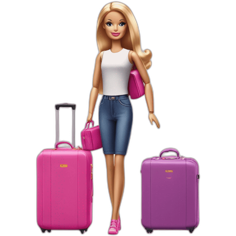 Fair complexion Barbie arriving with five suitcases   emoji