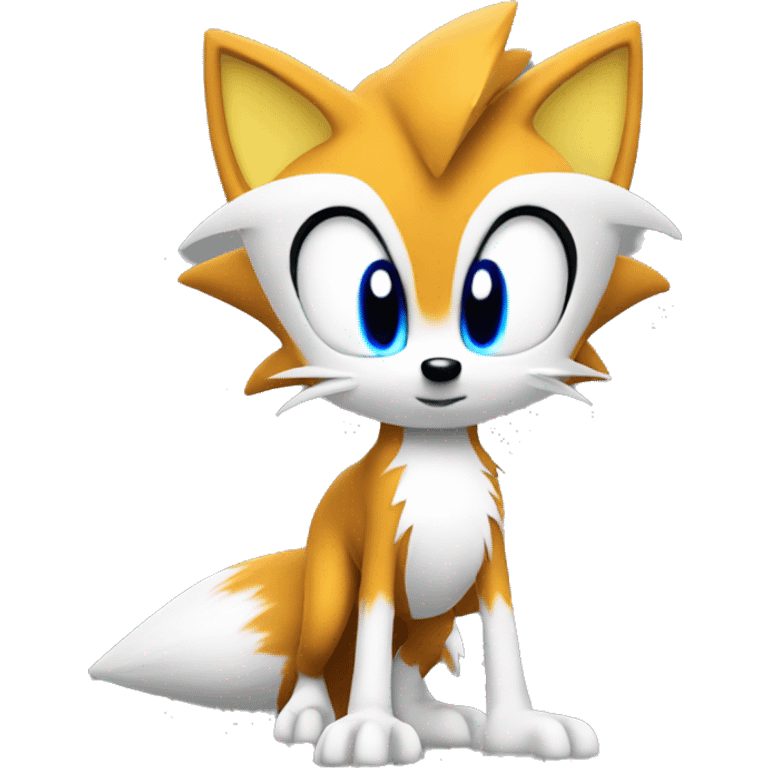 Tails sonic with blue eyes emoji