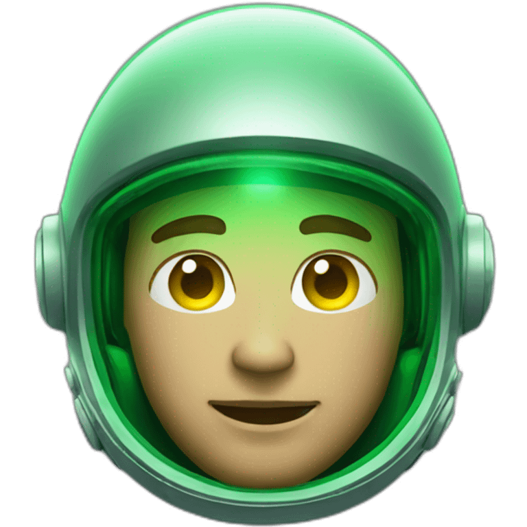 MAN IN A SPACE HELMET GREEN LIGHT emoji