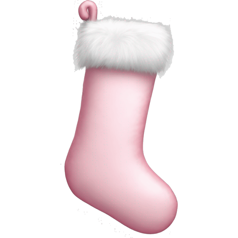 realistic light pink christmas stocking with a white fur top emoji