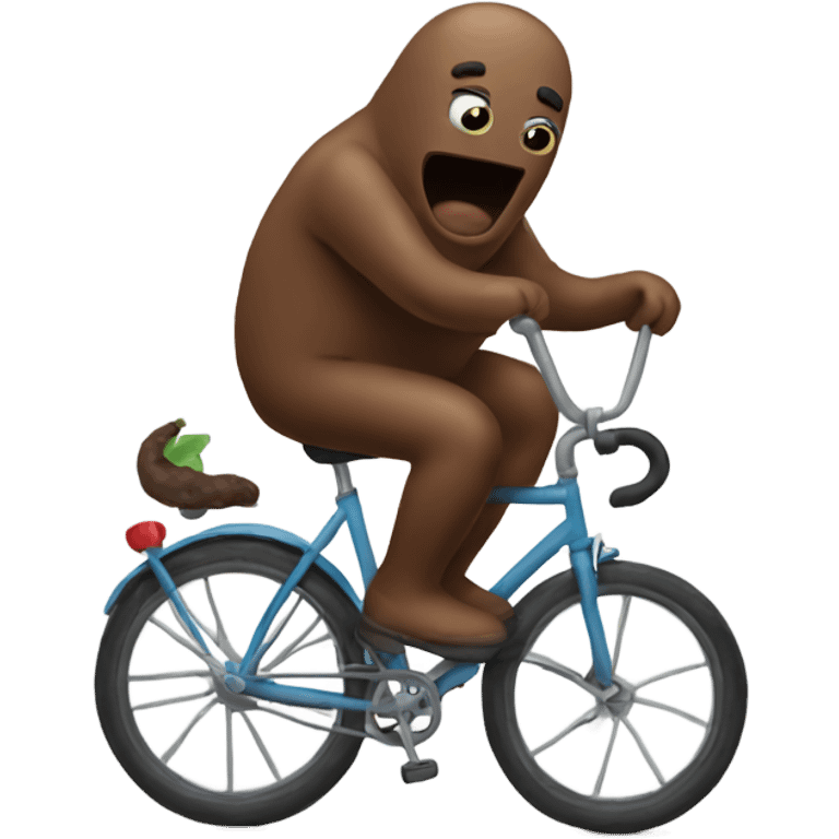 Poop riding a bike emoji