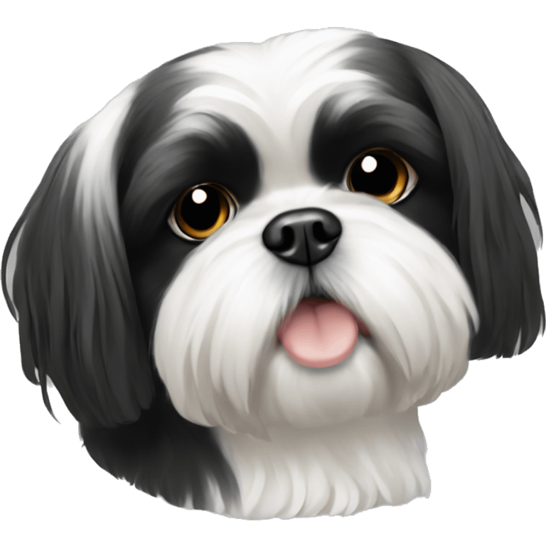 blqck and white shih tzu emoji