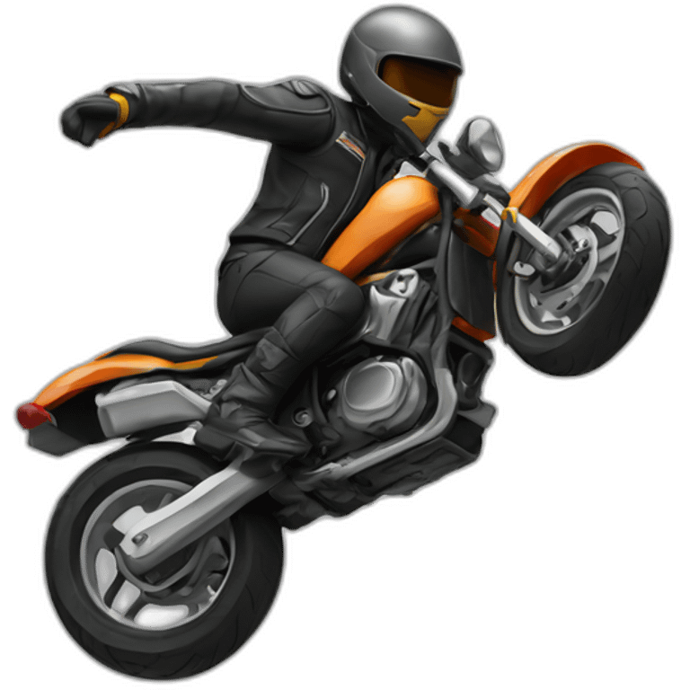 motorcycle stunt emoji