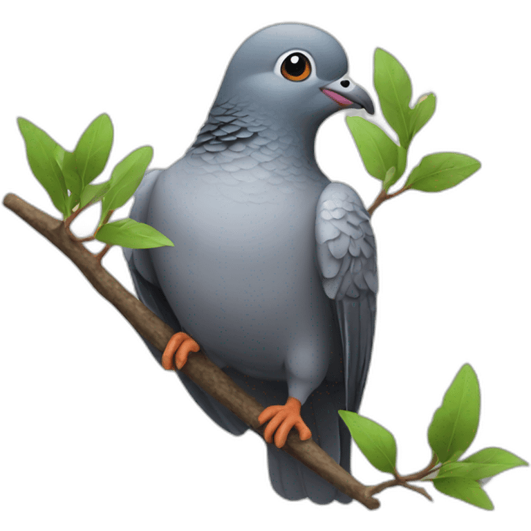 Pigeon with a twig emoji