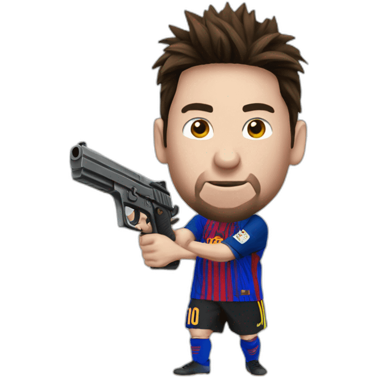 messi with gun emoji