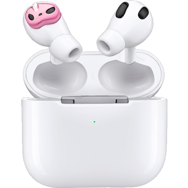 airpods with pink  emoji