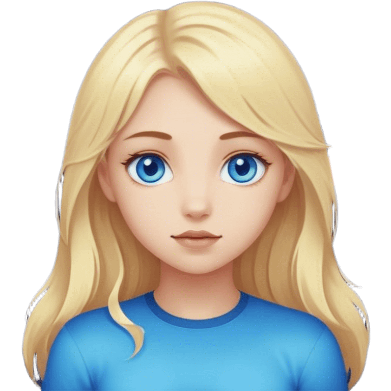 A blonde-haired girl with blue eyes, surrounded by many planets emoji