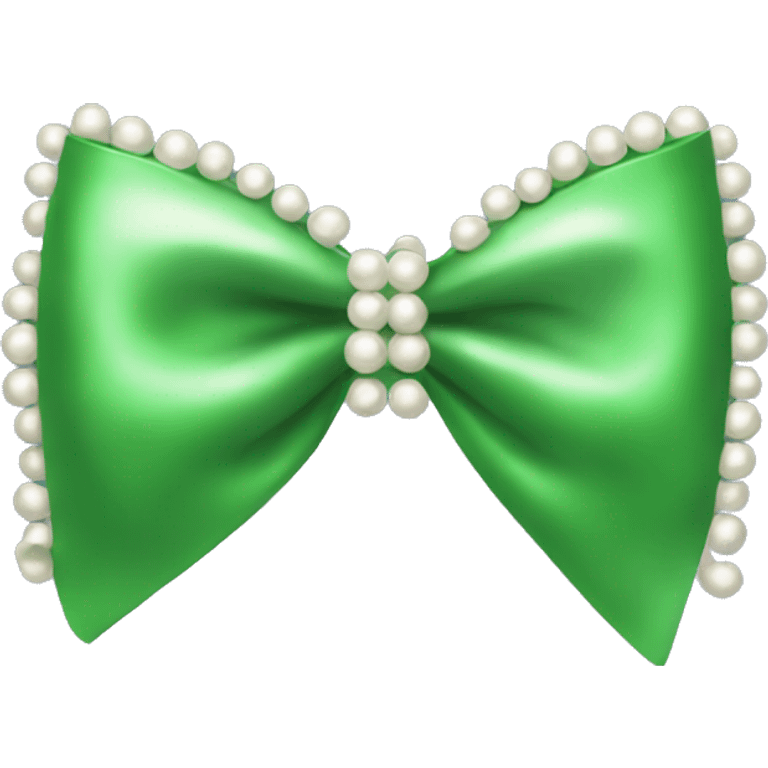 Green bow with pearls emoji