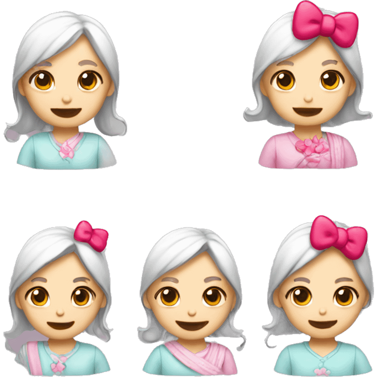 Hello kitty emojis. Different expressions emoji